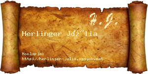 Herlinger Júlia névjegykártya